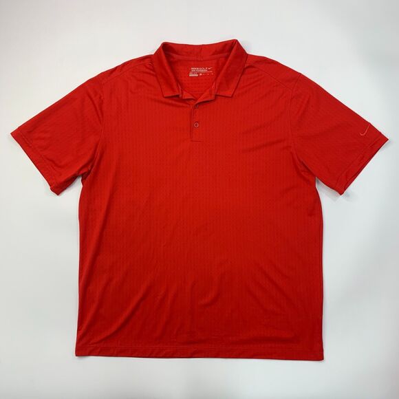 Nike Golf Shirt Men XL Extra Large Red Tour Performance Moisture Wicking Polo - Picture 2 of 12